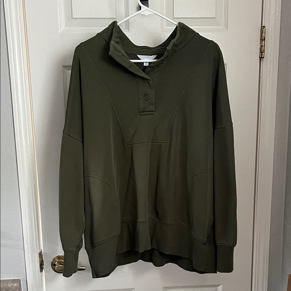 Time and Tru Women's Dark Green Cowl Neck Sweater